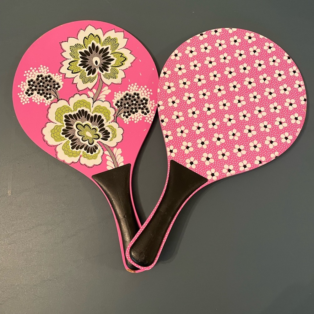 Pink Floral Patterned Paddle Set - Picture 1 of 5